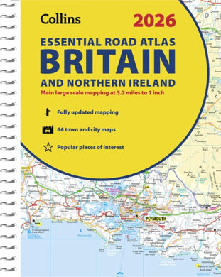2026 Collins Essential Road Atlas Britain and Northern Ireland : A4 Spiral-9780008719234