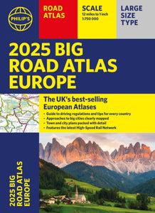 2025 Philip's Big Road Atlas of Europe : (A3 Paperback)-9781849076579