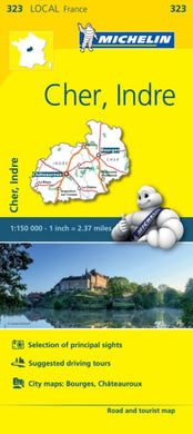 Cher, Indre - Michelin Local Map 323 : Map-9782067210349