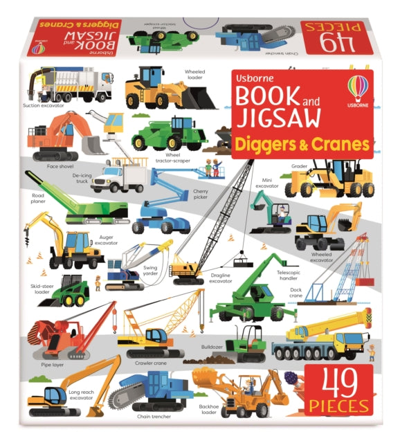 Usborne Book and Jigsaw Diggers and Cranes-9781803704821