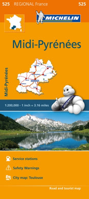 Midi-Pyrenees Map 525 : Michelin Regional Maps: France-9782067209374