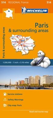 Paris and Surrounding Areas Map 514 : Michelin Regional Maps: France-9782067209688