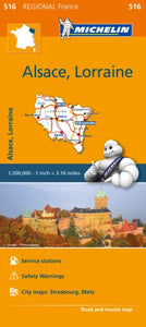 Alsace, Lorraine Map 516 : Michelin Regional Maps: France-9782067209756