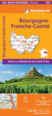 BOURGOGNE-FRANCHE-COMTE, France - Michelin Maxi Regional Map 602 : Map-9782067242548